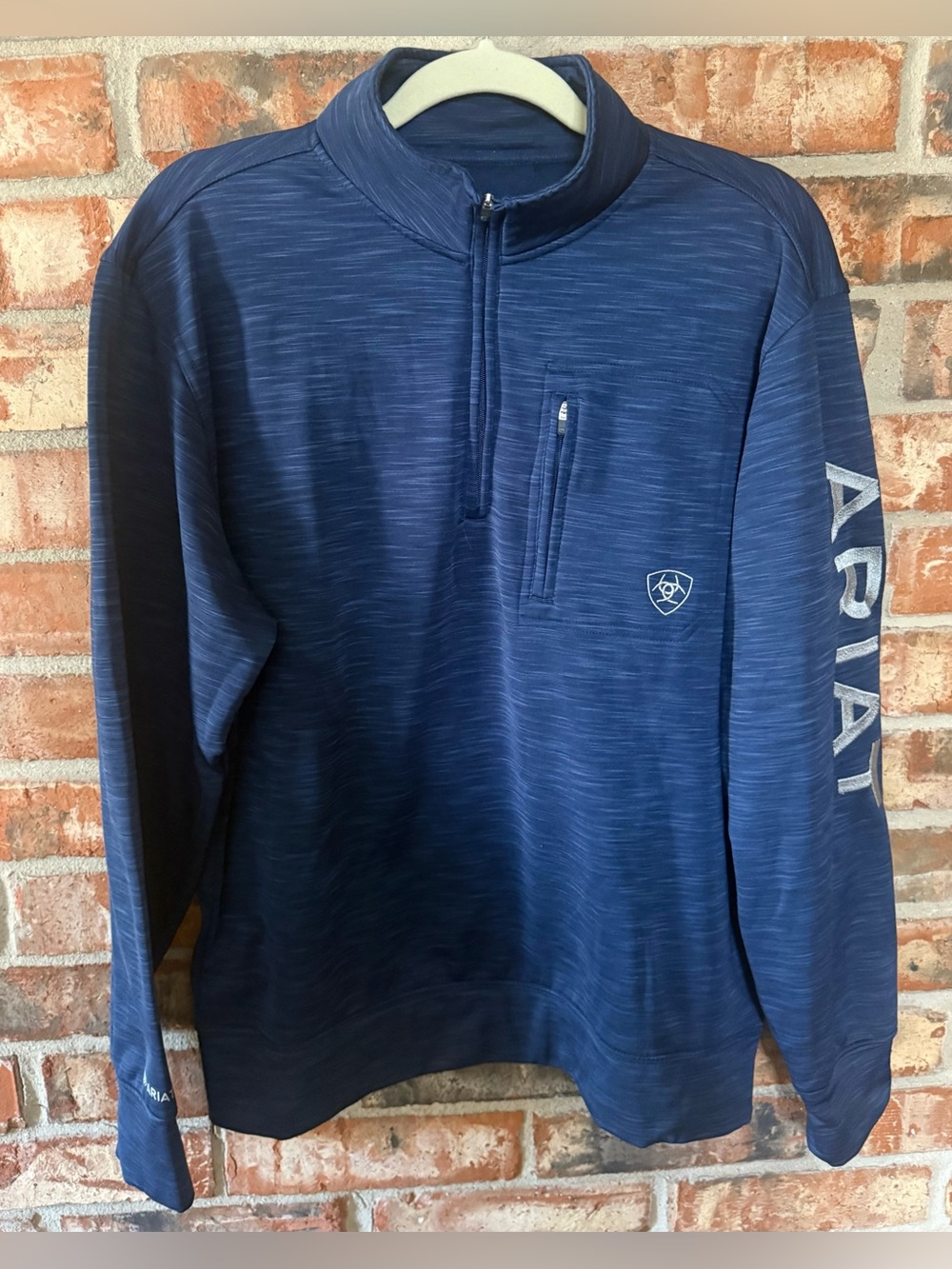 Ariat Men's Heathered Navy Quarter-Zip Pullover